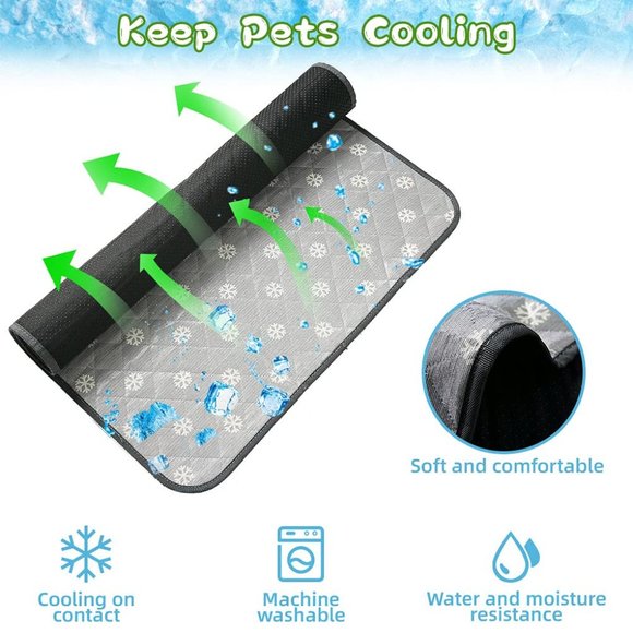 EXPAWLORER Dog Self Cooling Mat Waterproof - Large Soft Summer Sleeping Pad for